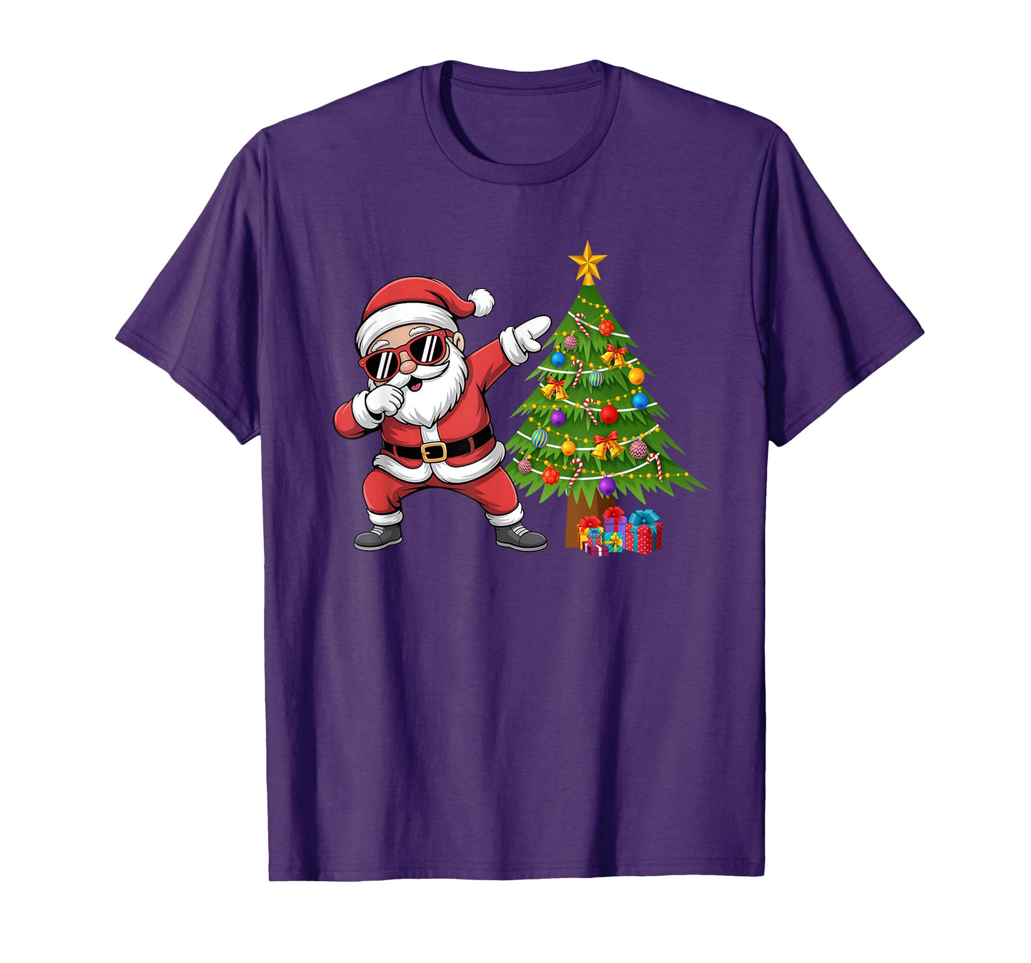 Dabbing Santa Claus Under The Xmas Tree Girls Boys Xmas Dab T-Shirt