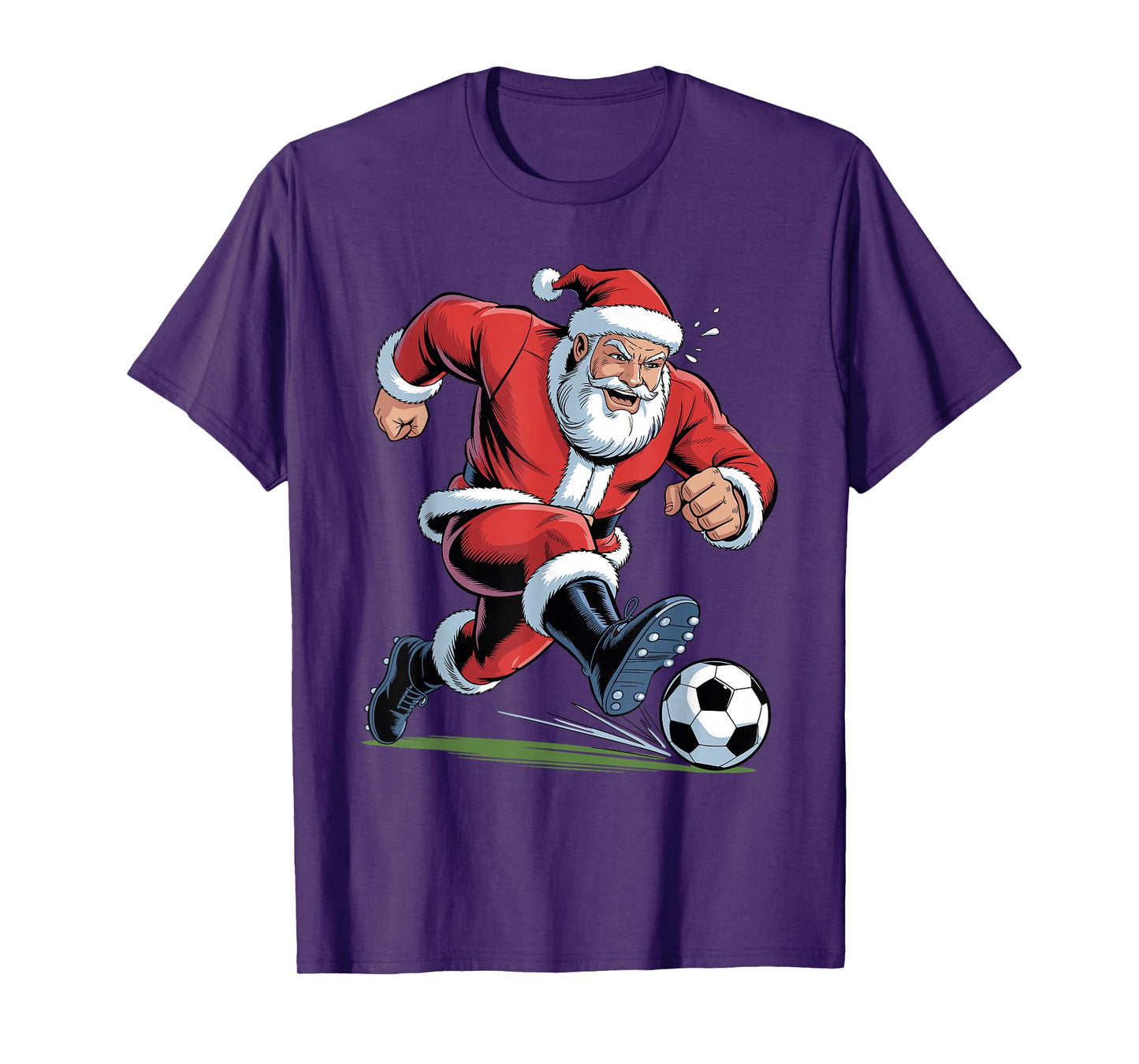 Funny Santa Playing Soccer Holiday Christmas Xmas Pajama T-Shirt
