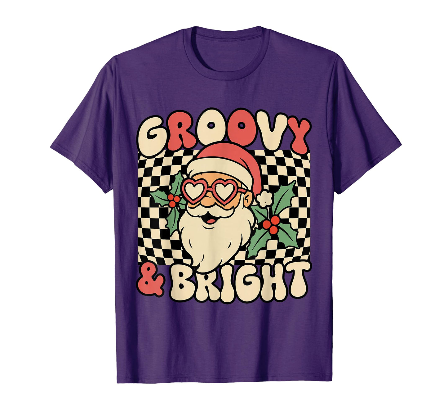 Groovy and Bright Santa Christmas Funny Ugly Christmas T-Shirt