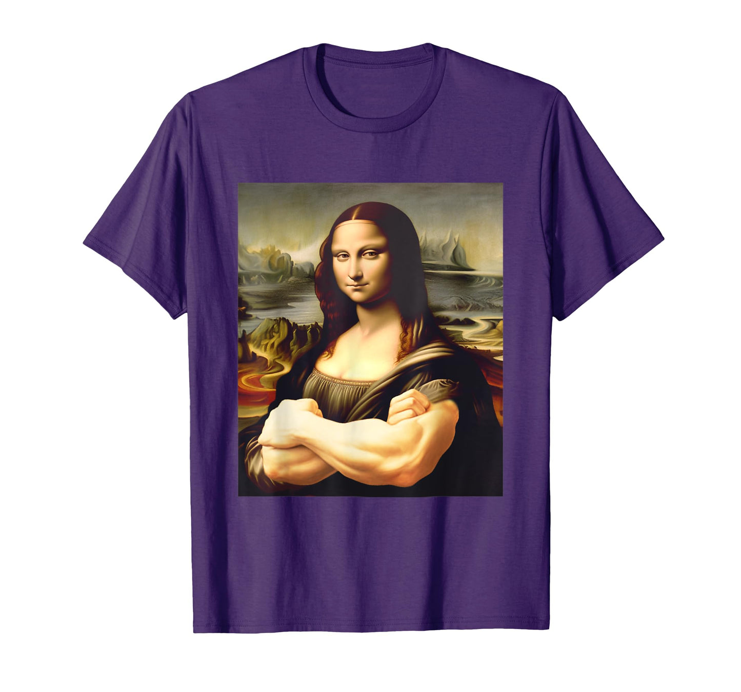 Mona Lisa Bodybuilding Funny Mona Lisa Muscle Gym Workout T-Shirt