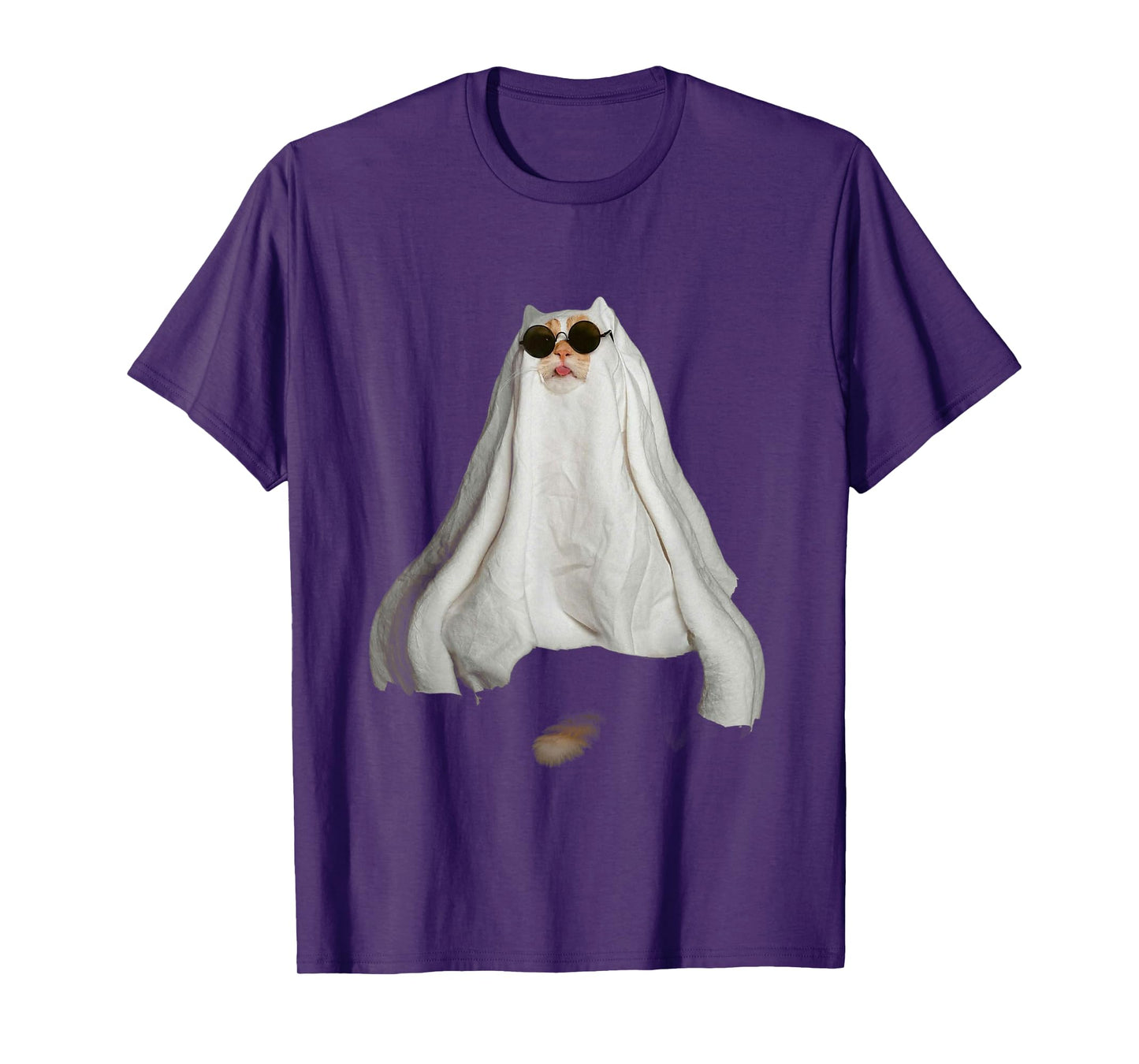 Ghost Cat Meme Funny Halloween Men Women Kids T-Shirt