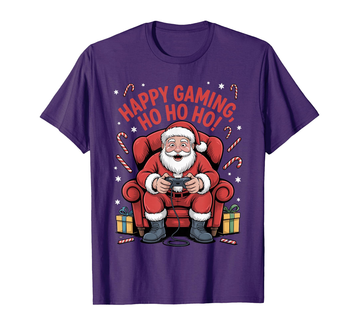 Santa Gaming Funny Christmas Video Gamer Xmas Holiday T-Shirt