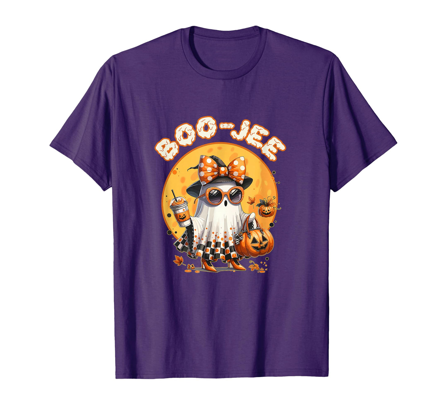 Coquette Leopard Ghost Coffee Boo-JEE Halloween Boujee Ghost T-Shirt