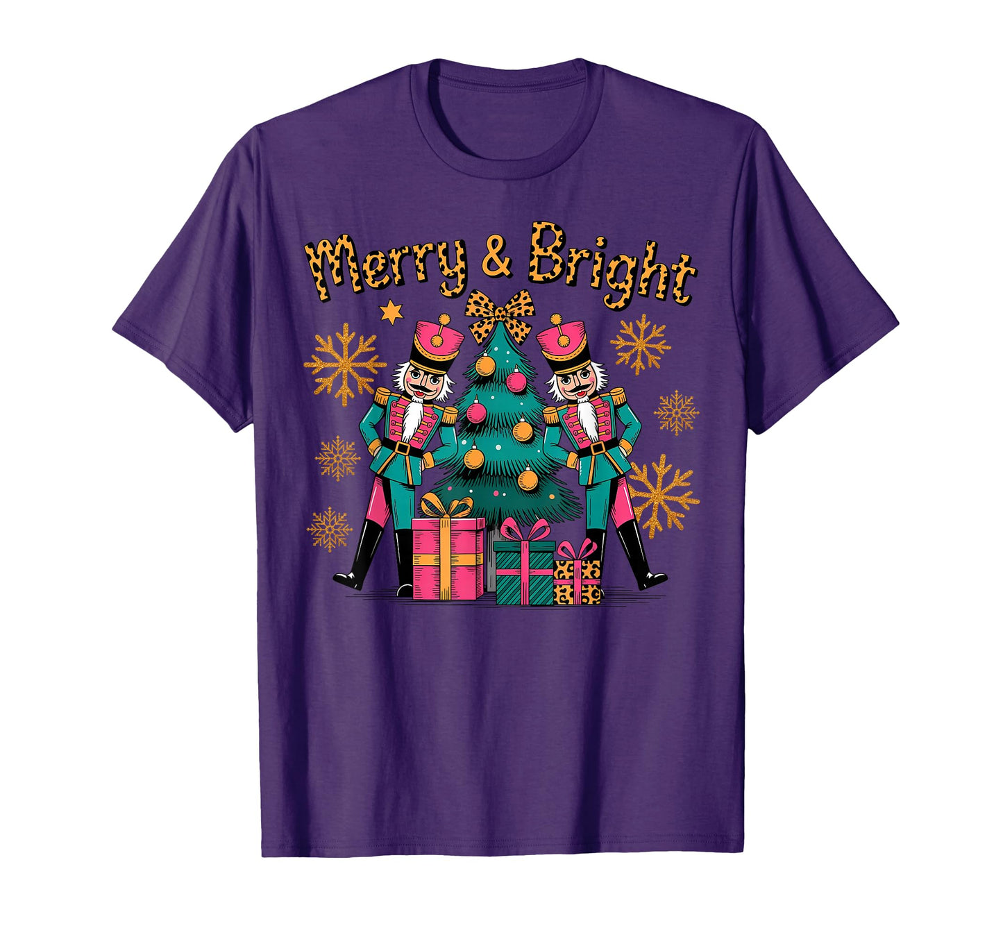 Merry and Bright Nutcracker Christmas Funny Xmas Pajamas T-Shirt