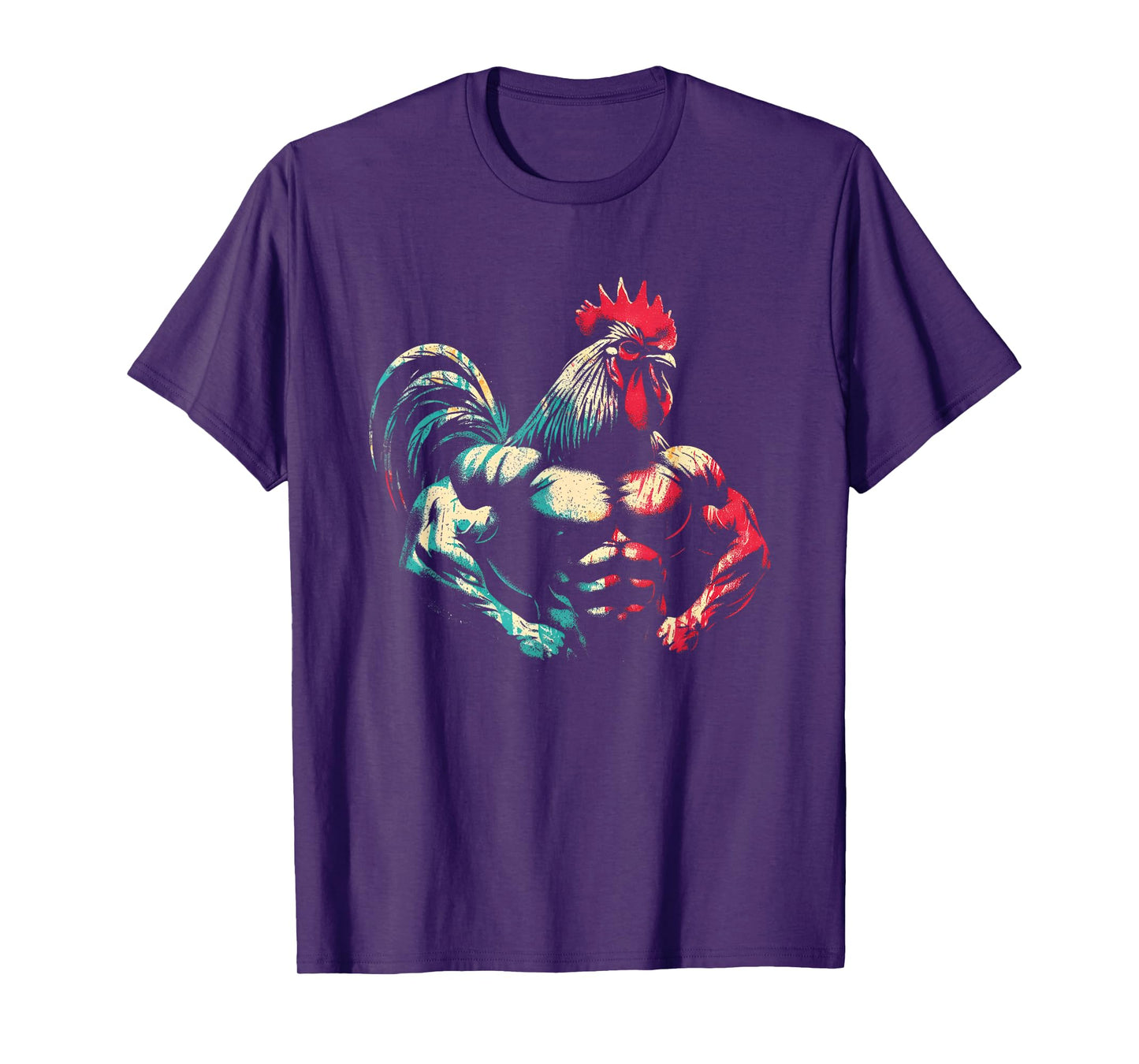 Bodybuilder Rooster - Funny Weightlifting Rooster Workout T-Shirt