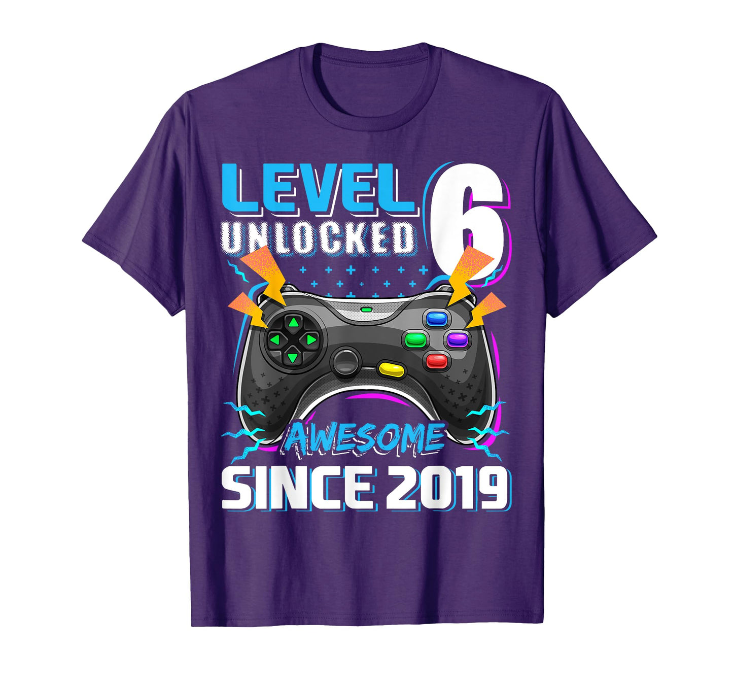 6th Birthday Boy Level 6 Gamer 6 Year Video Game Party T-Shirt