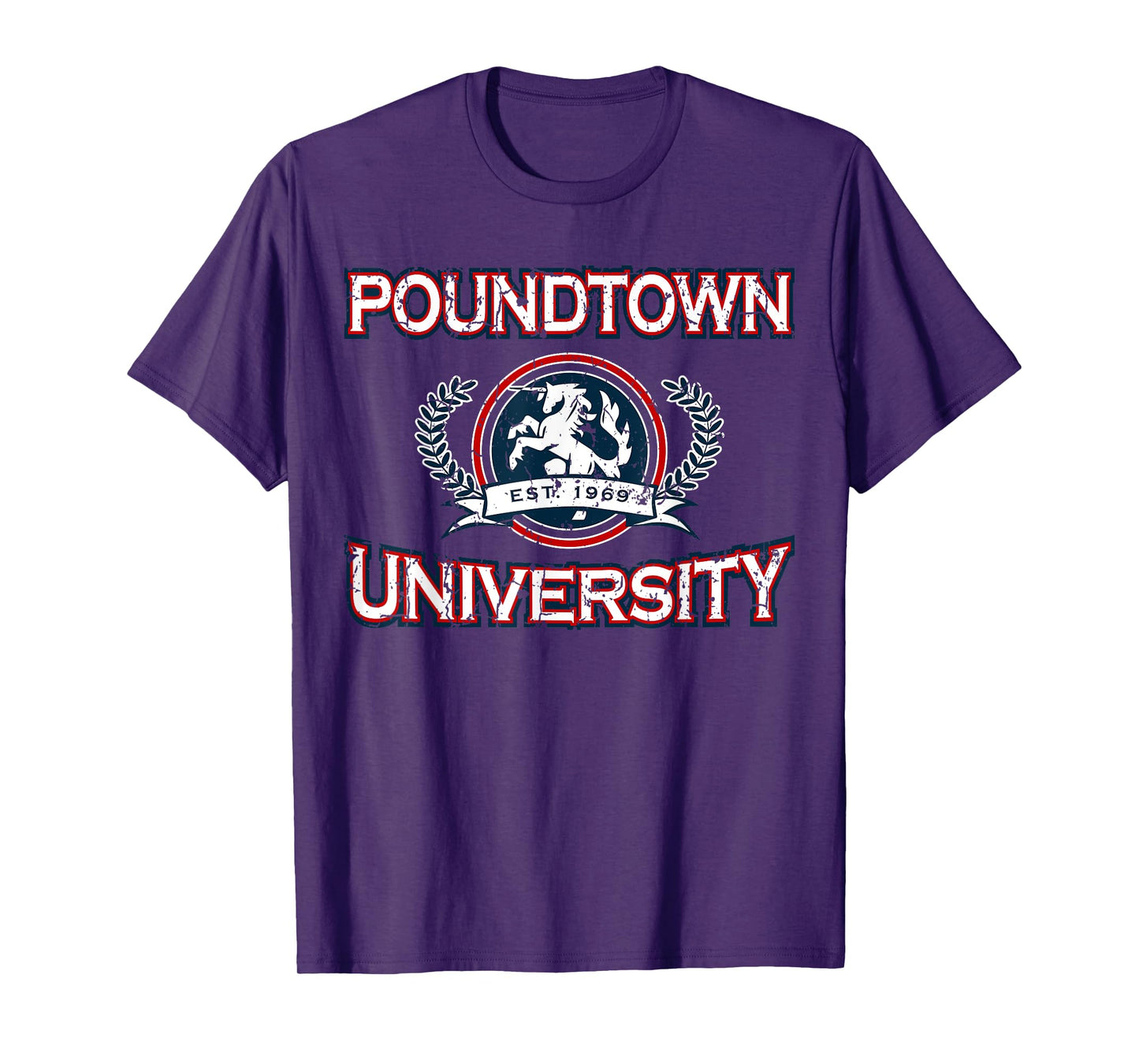 Funny Gym Humor Pound Town University Gym and Lifting Lovers T-Shirt