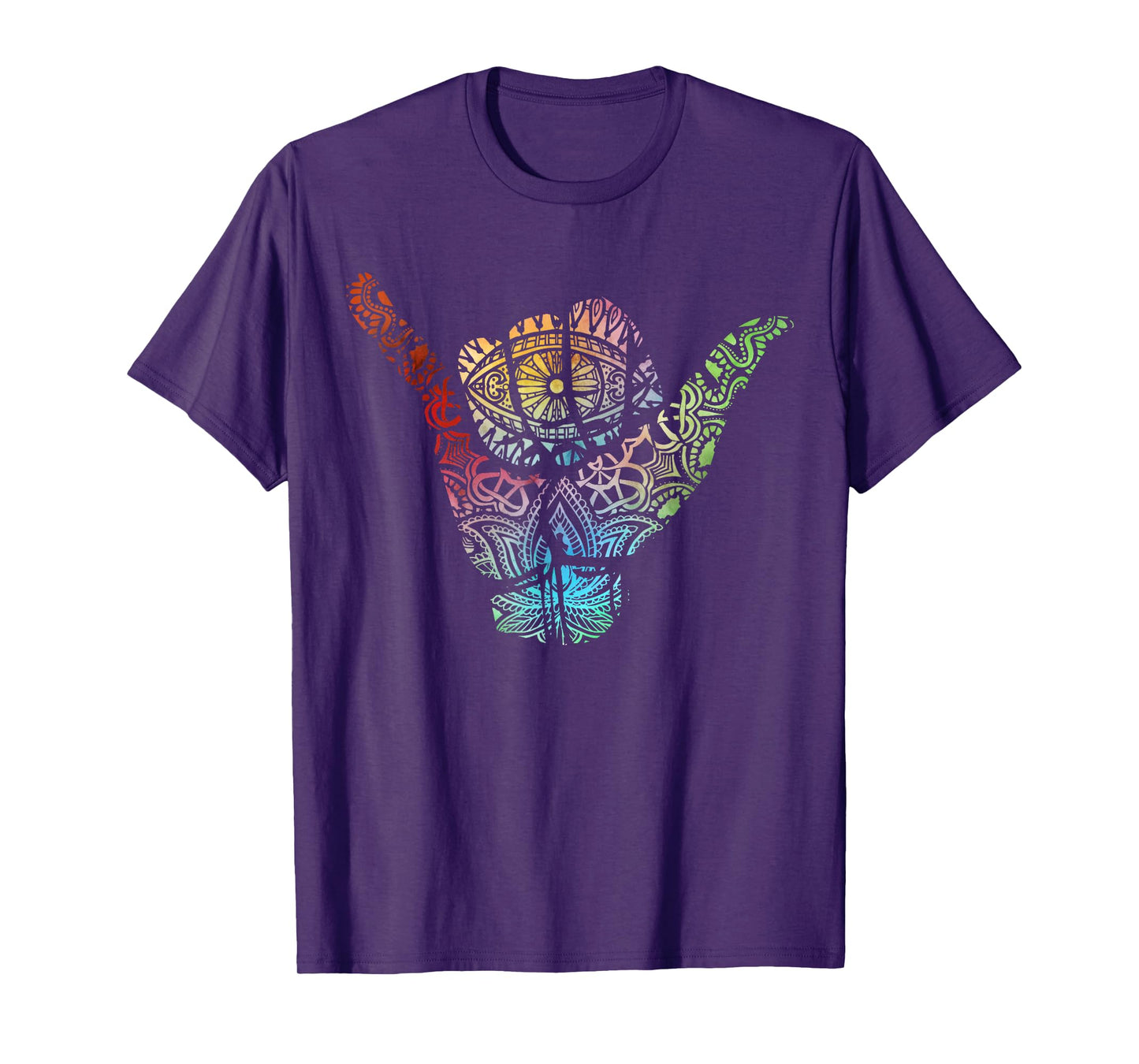 Gnarly Hand Shaka Symbol wit Mandala pattern T-Shirt
