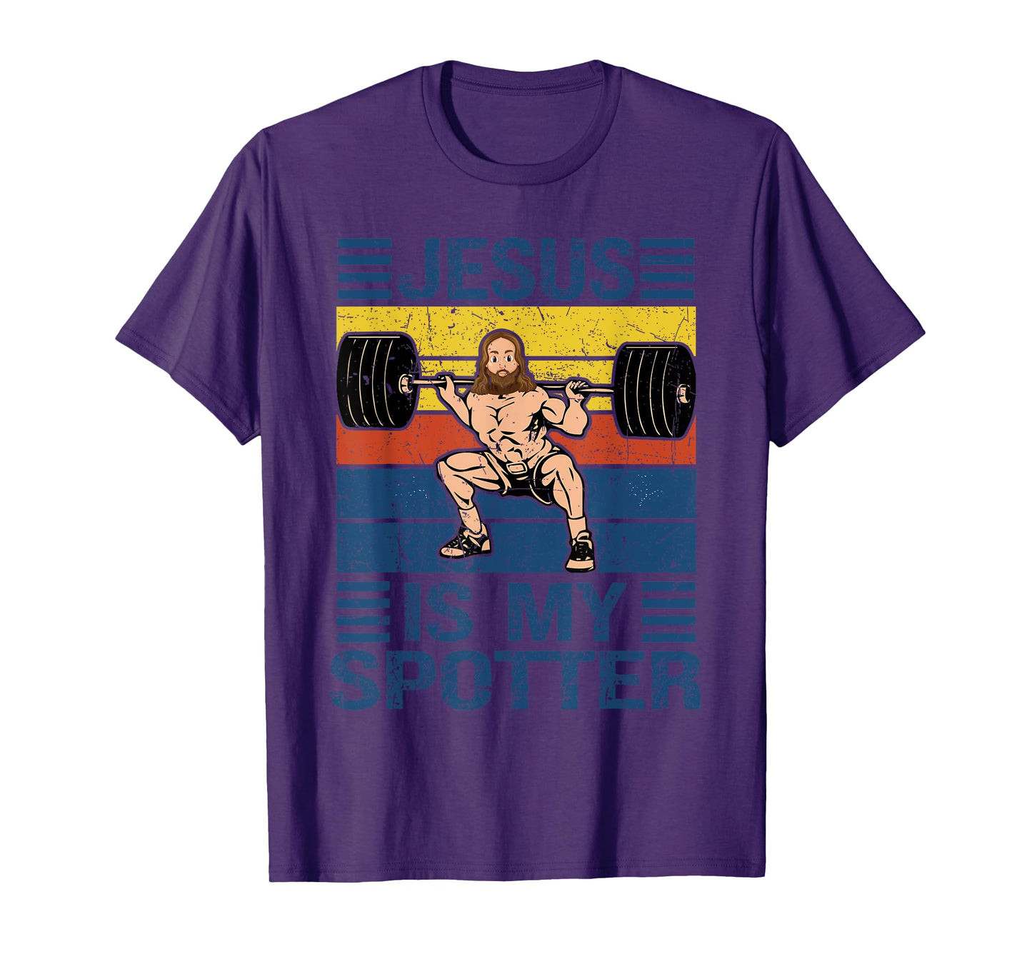 Jesus Is My Spotter Christian Gym Workout Weightlifting T-Shirt