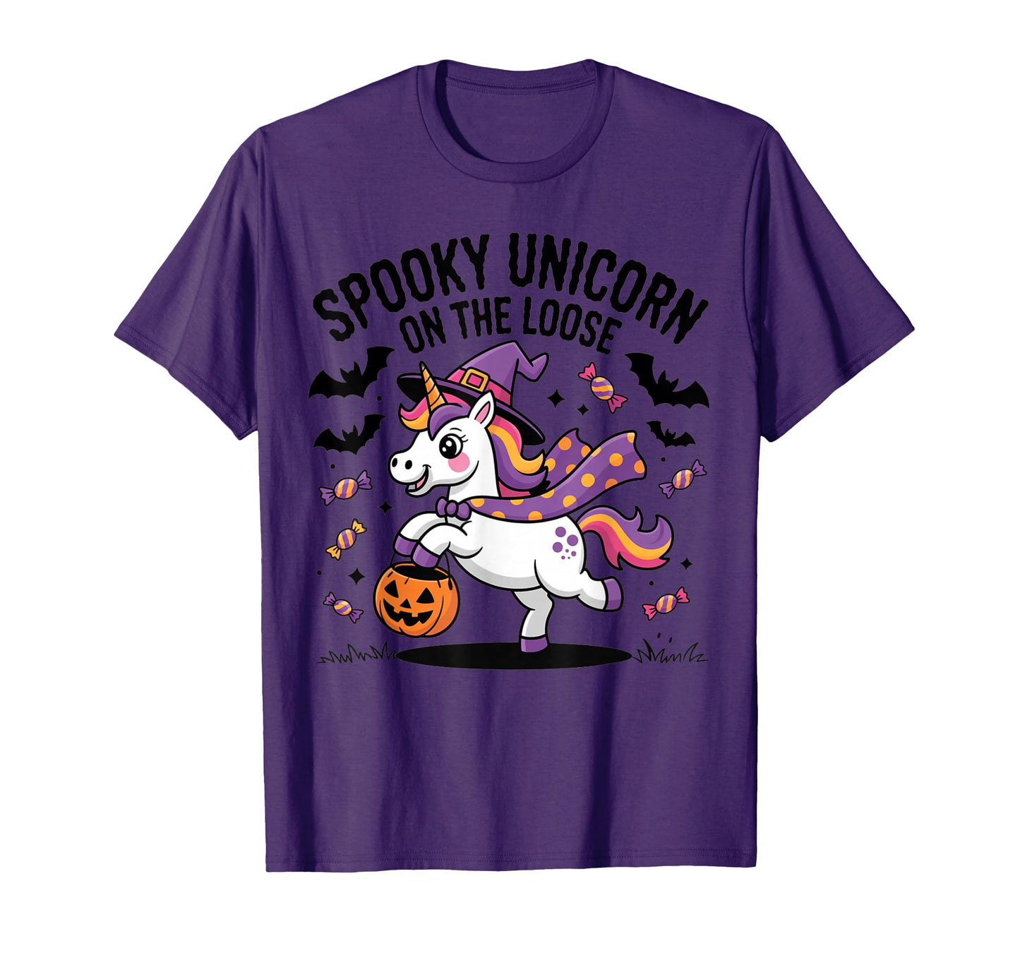 Spooky Unicorn On The Loose Funny Halloween Costume T-Shirt