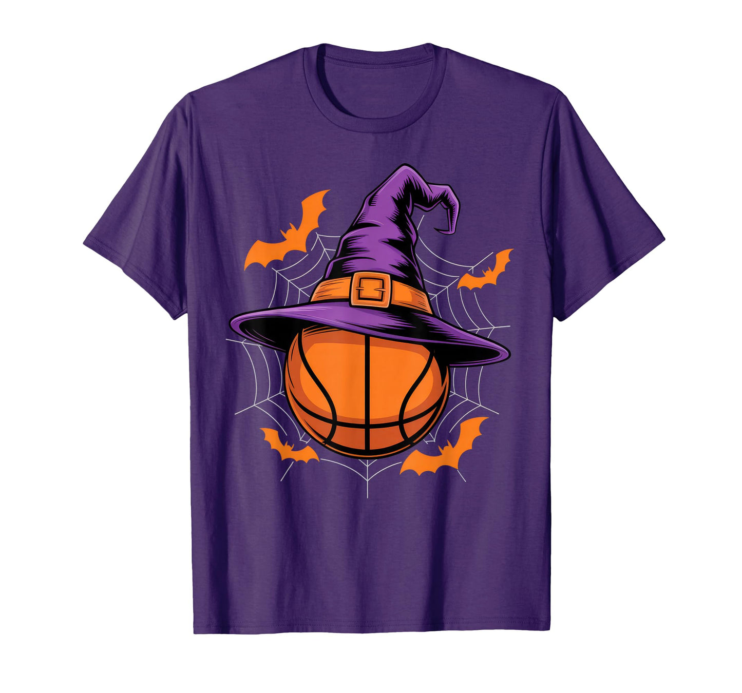 Basketball Witch Hat Halloween Fun for Players and Fans T-Shirt