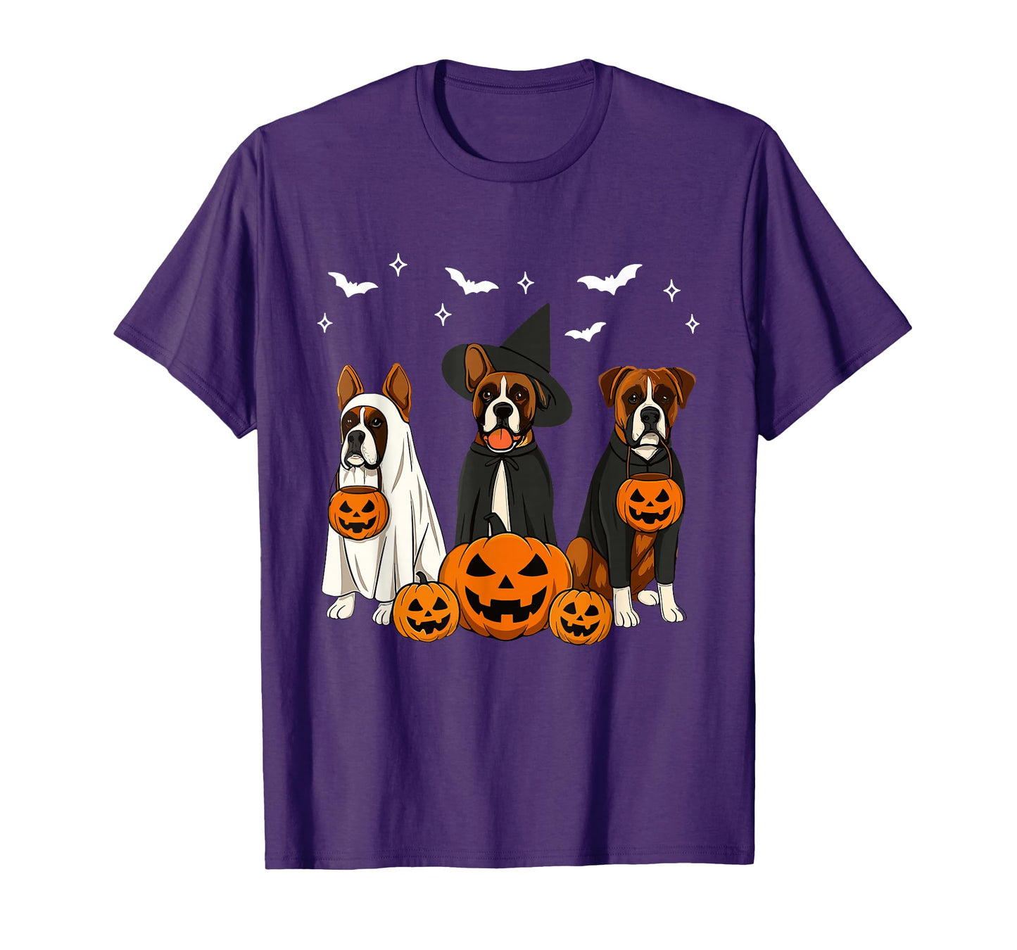 Witch Boxer Dog Halloween Ghost Boxer Dog Mom Dog Lover T-Shirt