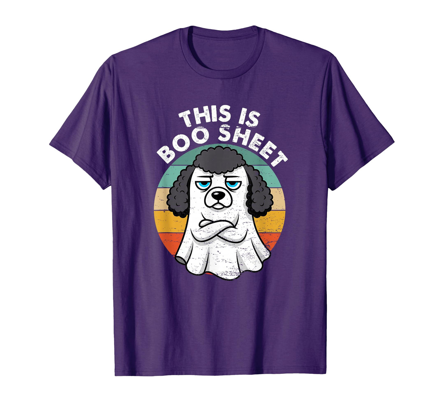 This is Boo Sheet Black Poodle Dog Retro Halloween Funny Dog T-Shirt