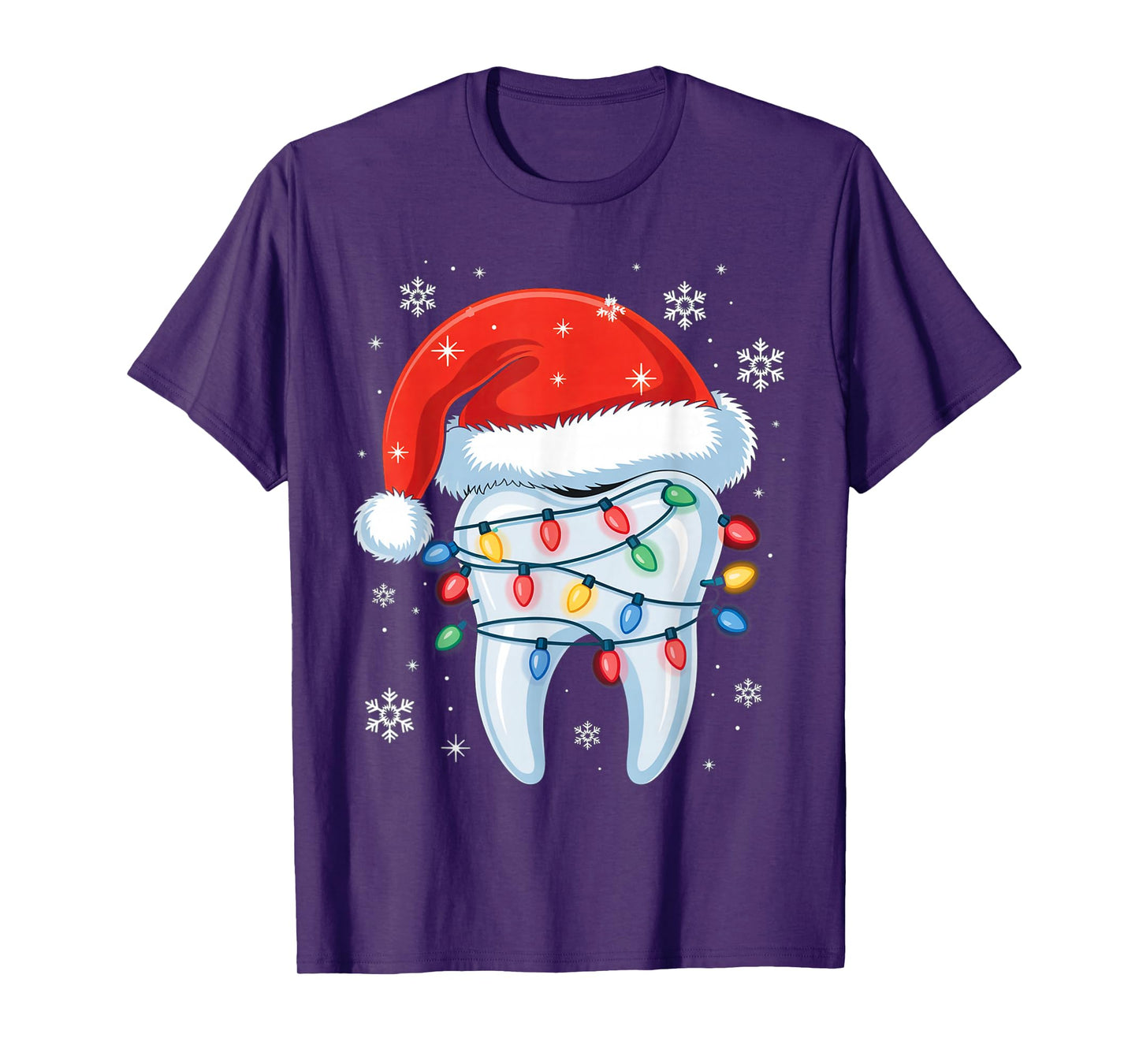 Retro Dental Christmas Tooth Santa Xmas Dentist Squad Crew T-Shirt