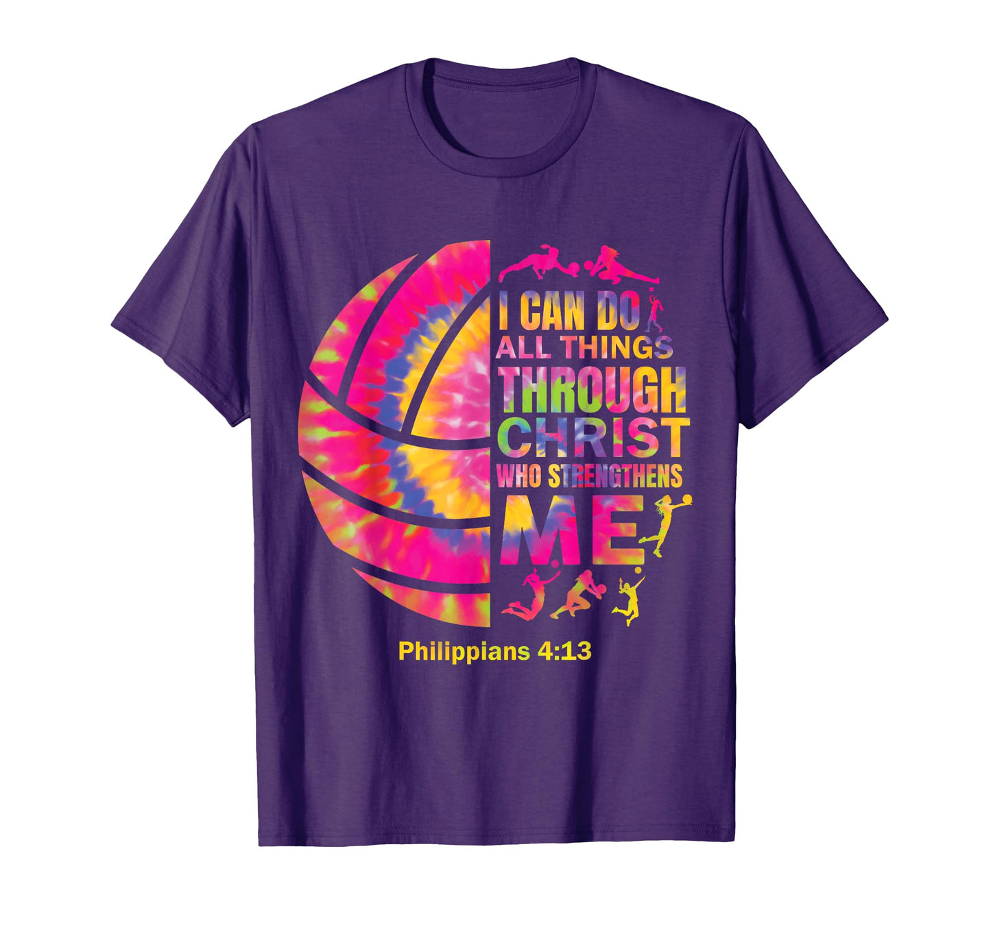 Volleyball t Shirt Teen Girls Women Christian Christ Tie Dye T-Shirt