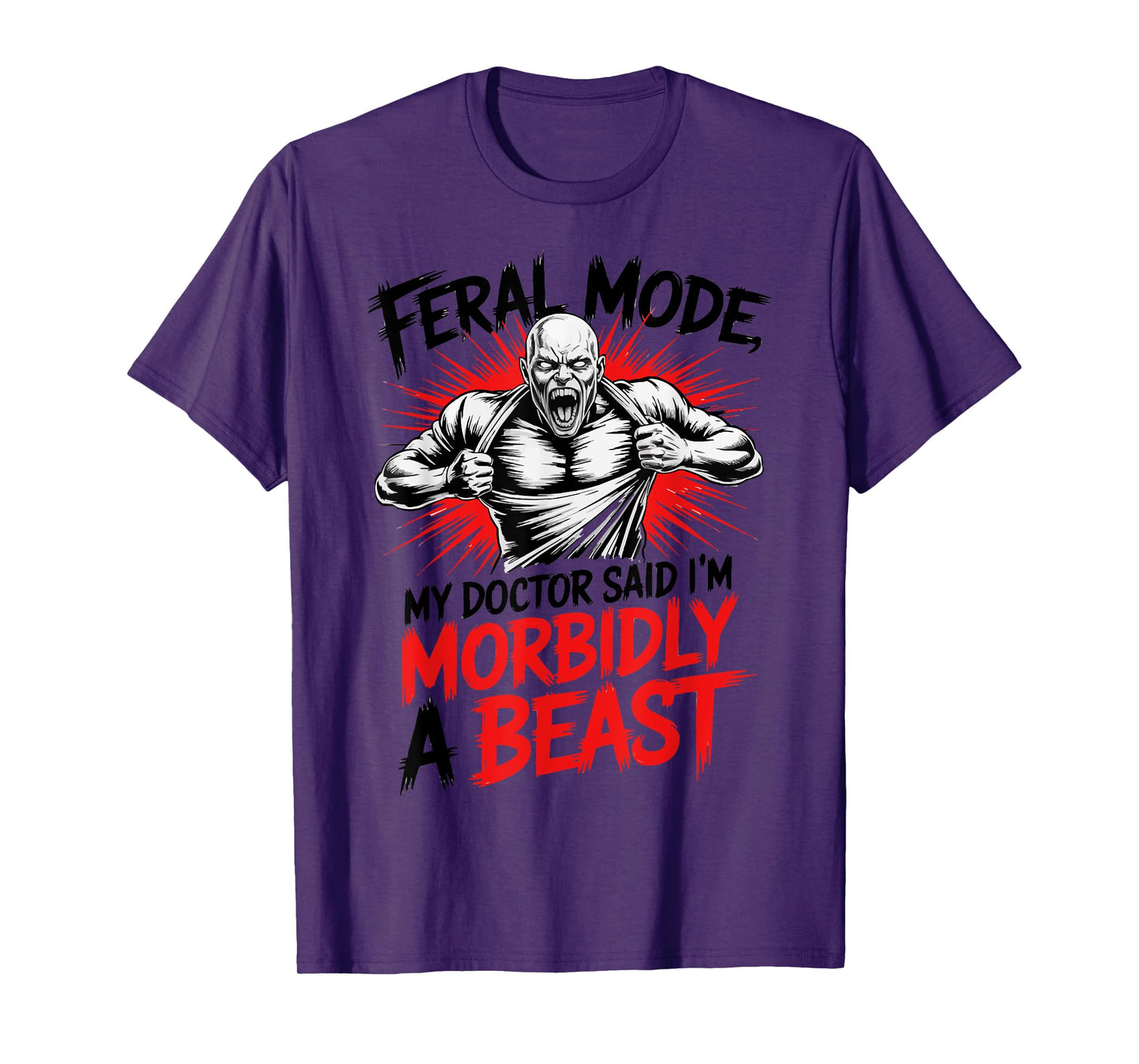 Funny Gym Workout Feral Muscle T-Shirt
