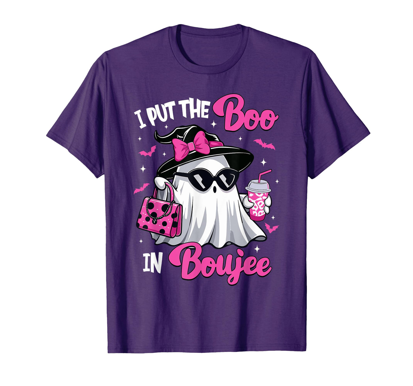 Boujee Boo Jee Spooky Ghost Pink Halloween Pumpkin Costumes T-Shirt