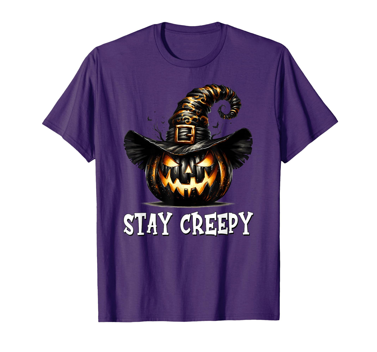 Stay Creepy Halloween Witch Pumpkin for Women Spooky Season T-Shirt