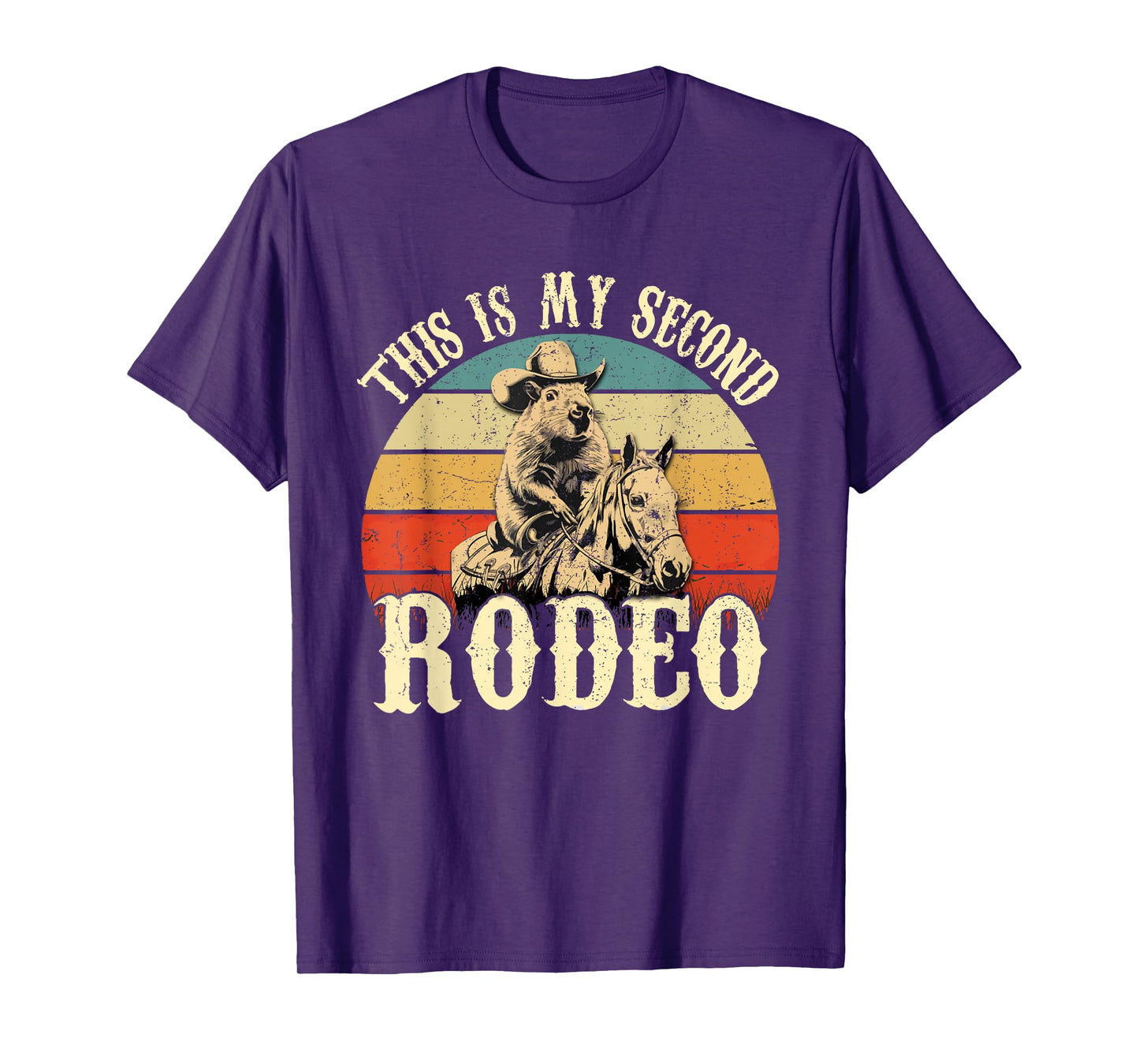 Vintage This Is My Second Rodeo Shirt Capybara Cowboy T-Shirt