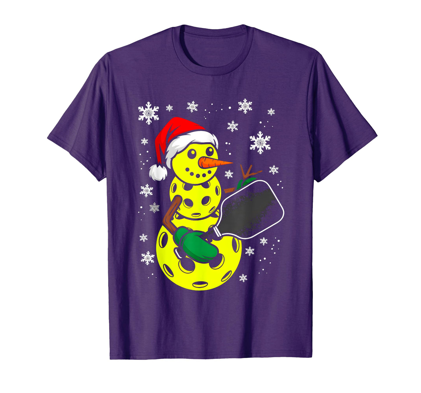 Pickleball Santa Hat Snowman Xmas Funny Pickleball Christmas T-Shirt