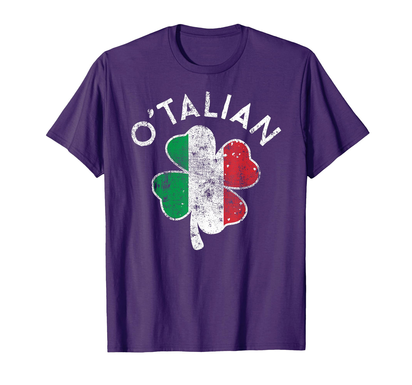 O' Talian Italy Flag Lucky Clover St. Patrick's Day Distress T-Shirt