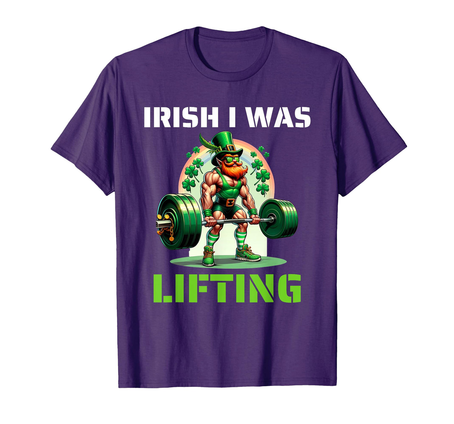 Irish I Was Lifting Leprechaun Weightlifting St Patricks Day T-Shirt