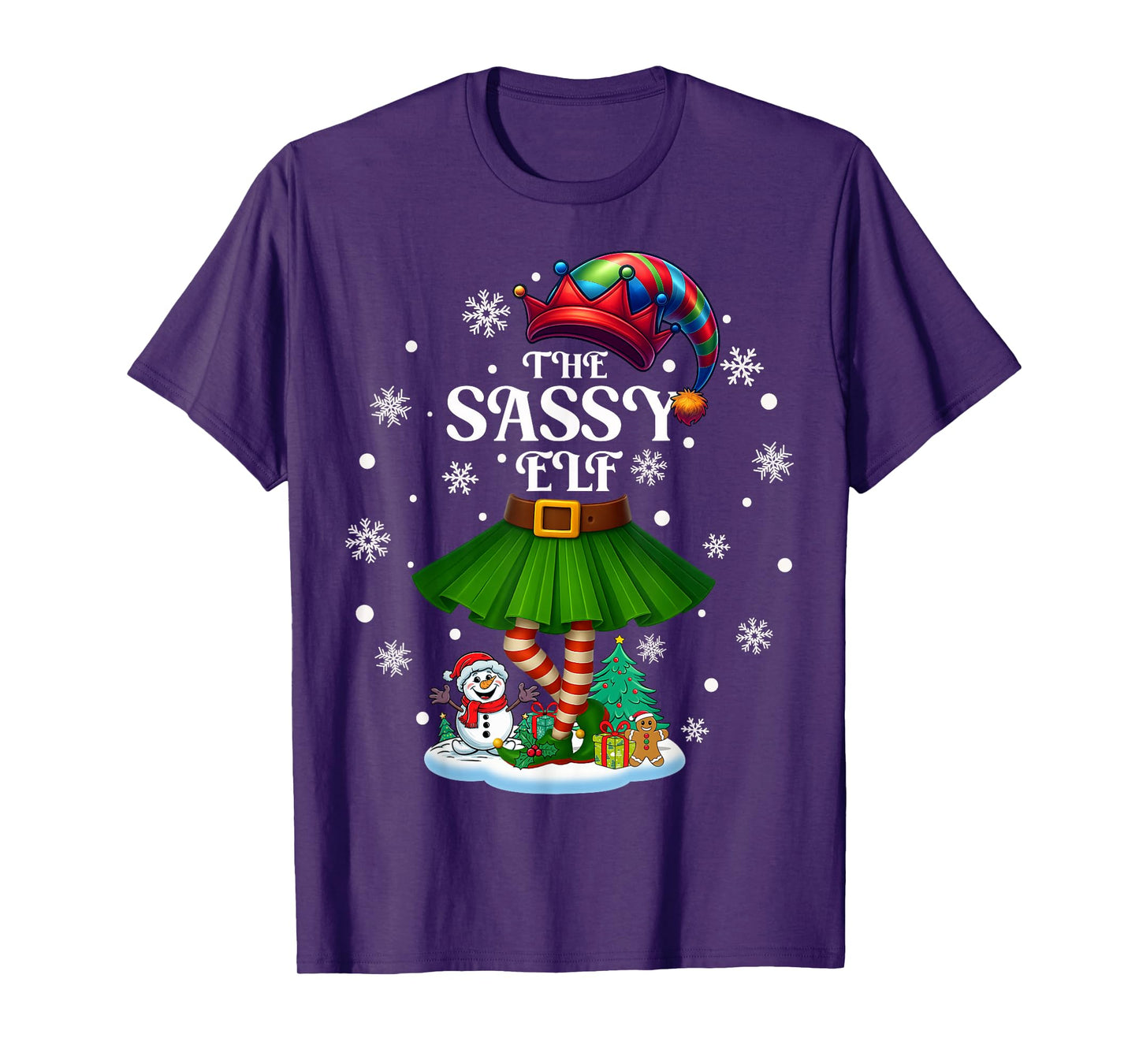 Sassy Elf Squad Xmas Women Girls Mom Christmas Family T-Shirt