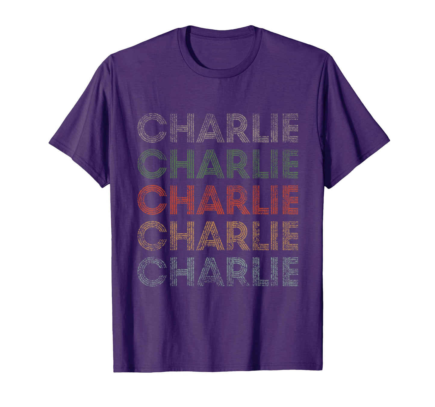 Charlie First Name Grunge Style Vintage Retro T-Shirt