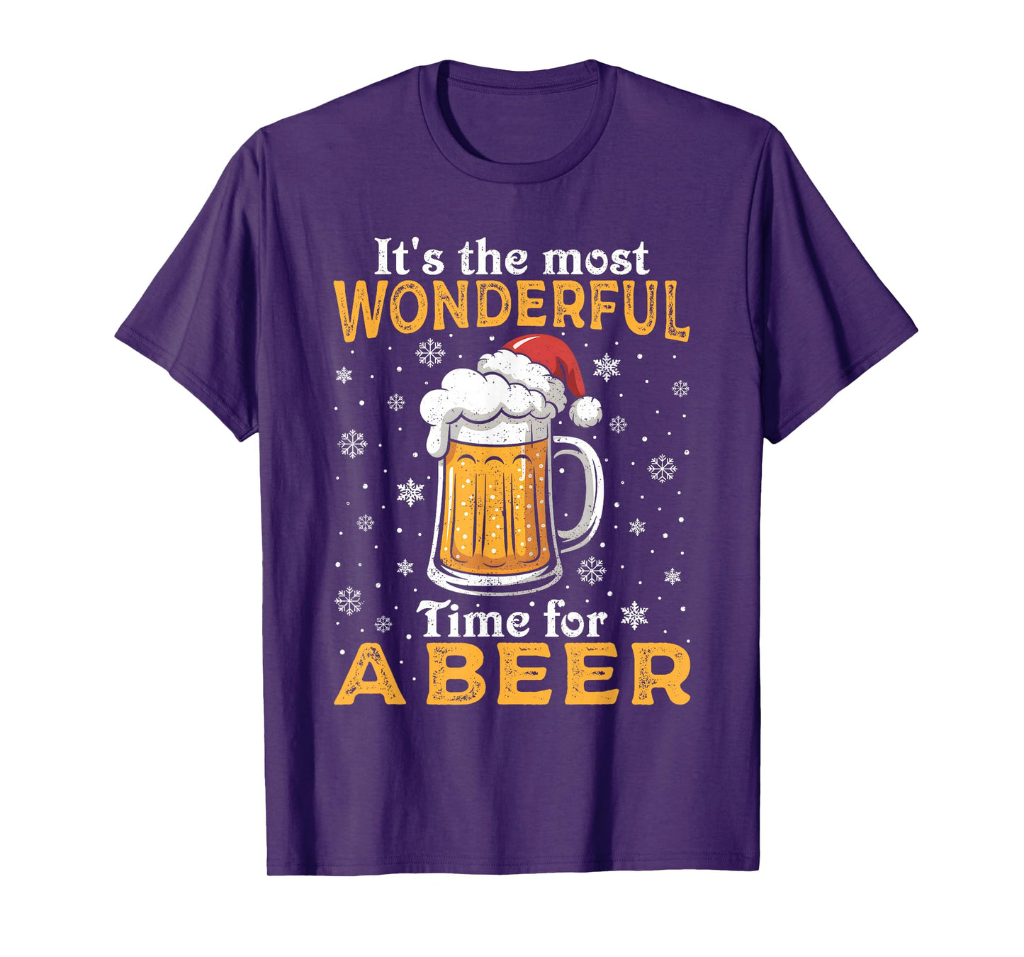 Funny Christmas Pajama Outfit Men Women Beer Mug Santa Hat T-Shirt