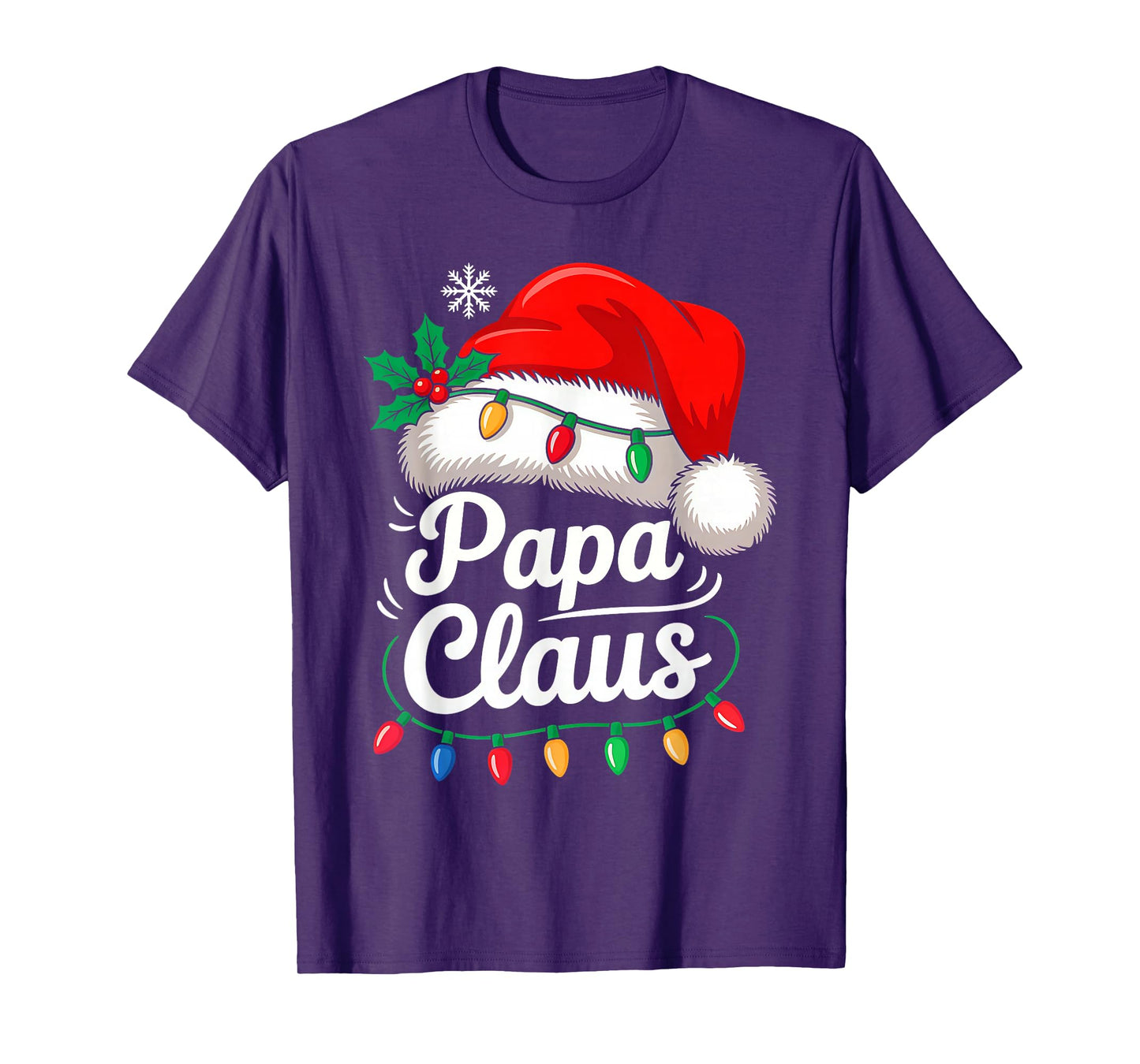 Papa Claus Christmas Matching Family Santa Hat Xmas Pajamas T-Shirt