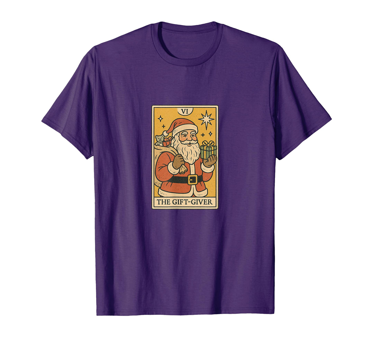 The Gift Giver Santa Claus Tarot Card Christmas Design T-Shirt
