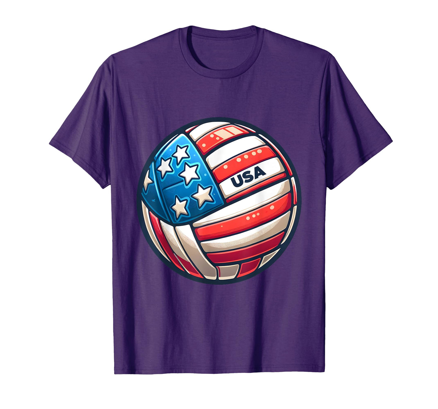 Volleyball Support Team Flag USA Beach American Men Women Kids T-Shirt