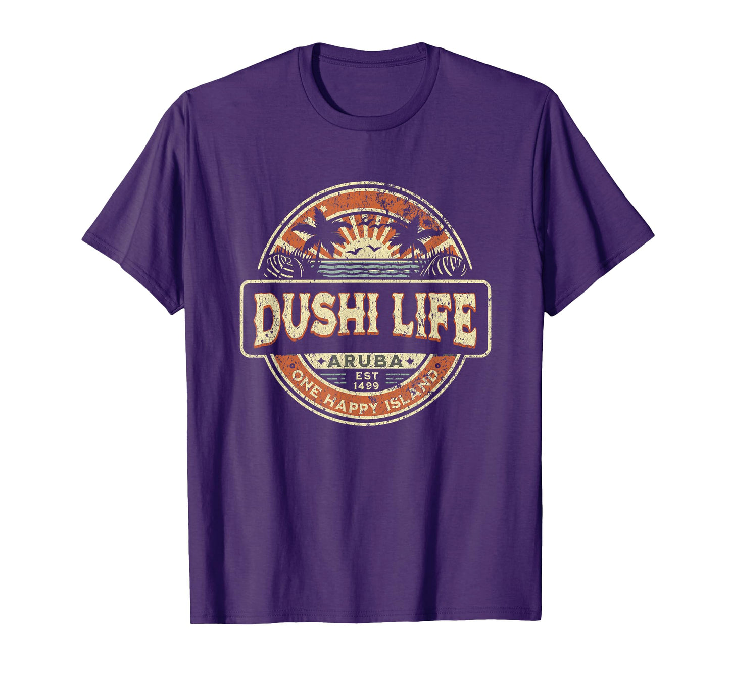 One Happy Island Aruba Shirt Cool Text Dushi Bida Vintage T-Shirt