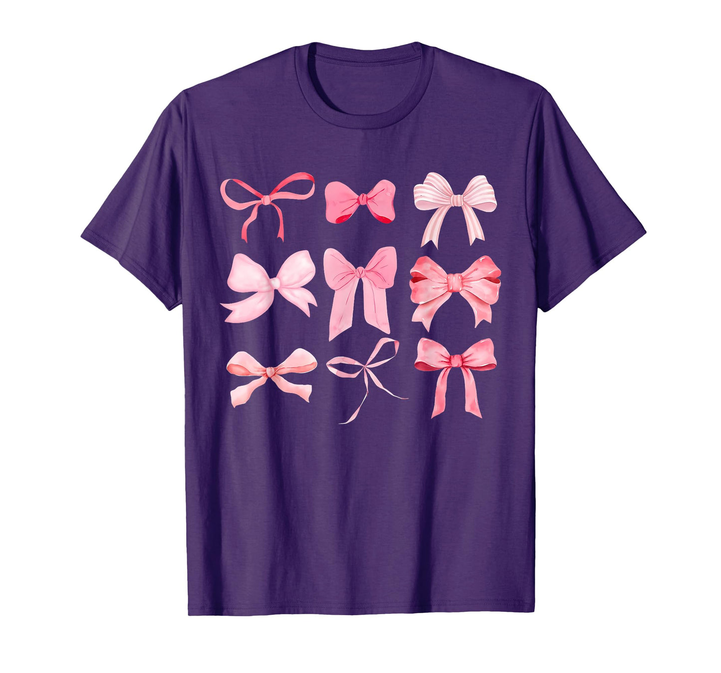 Pink Bow and Ribbon Cute Graphic For Girl Women T-Shirt