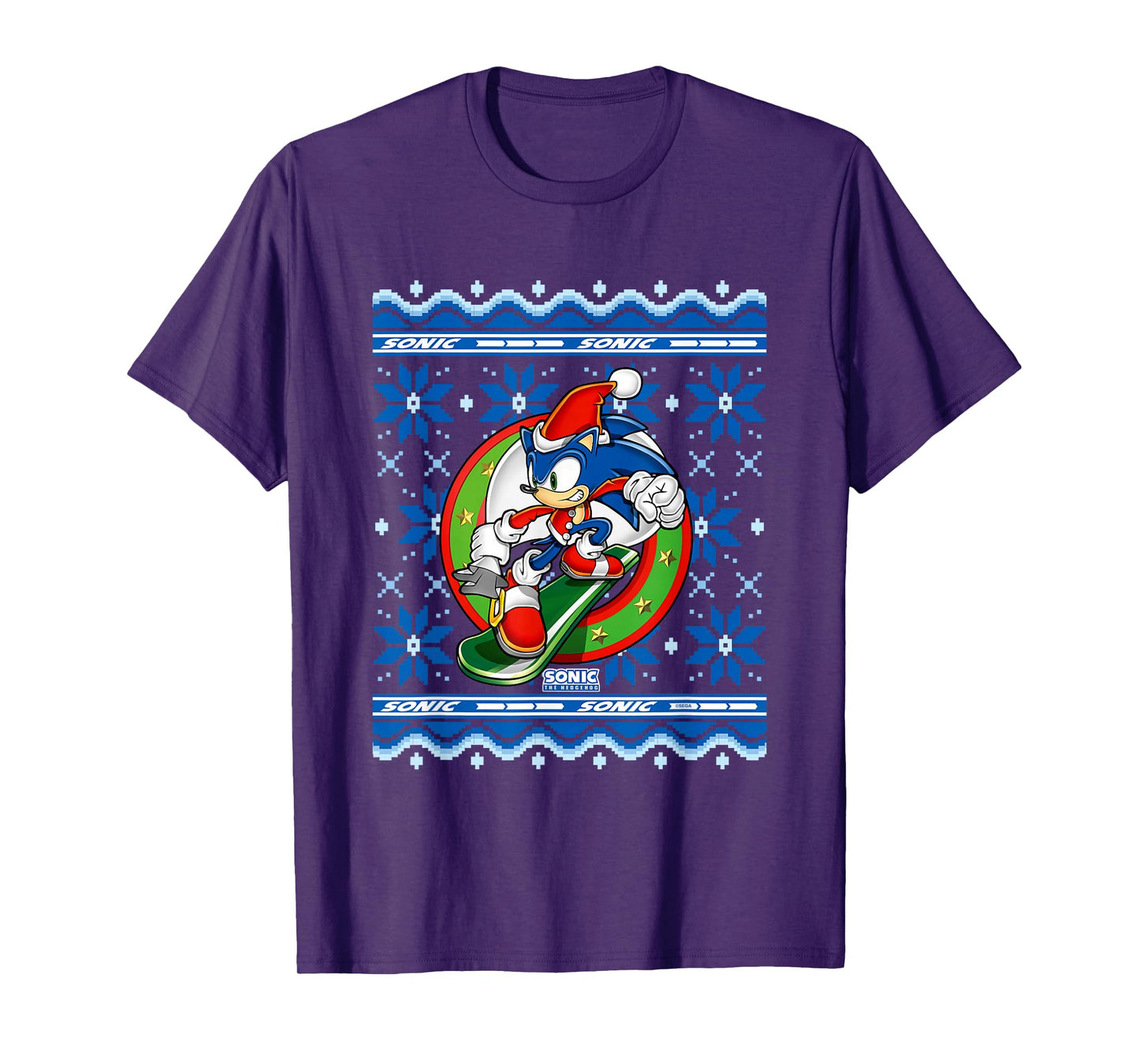 Sonic The Hedgehog Christmas Shredding Sonic Ugly Sweater T-Shirt
