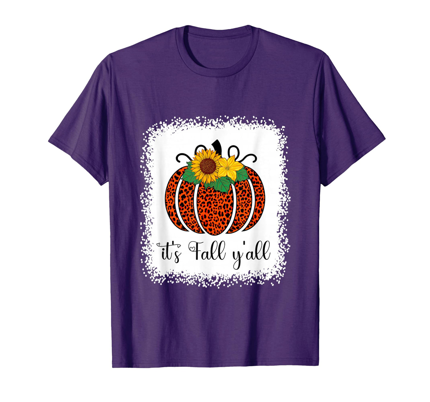 It's Fall Y'all Pumpkin Leopard Print Thanksgiving Halloween T-Shirt