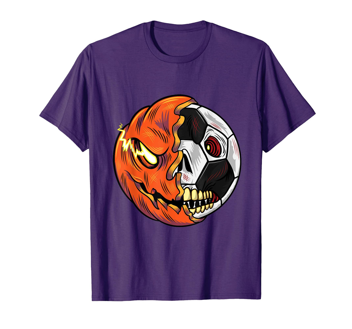 Soccer Ball Pumpkin Skull Halloween Soccer Player T-Shirt