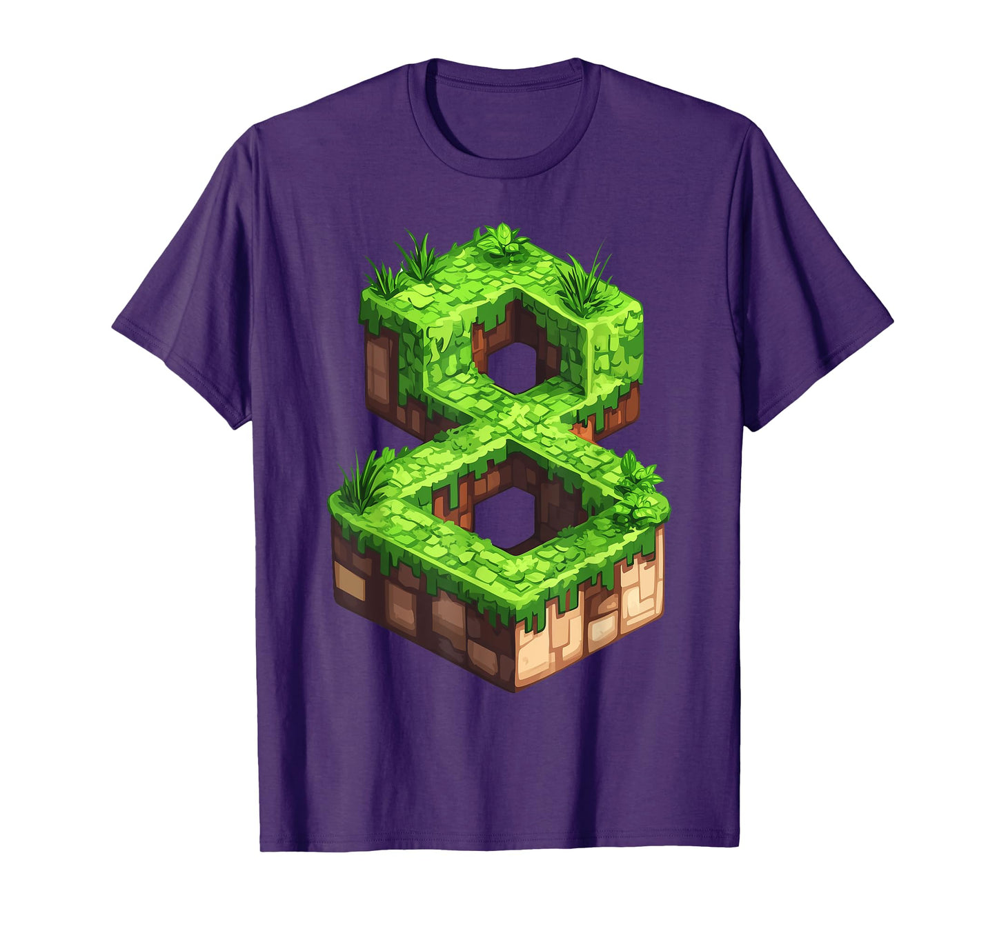 Fun 8th Birthday Number 8 Video Gamer Pixel Themed Bday Boys T-Shirt