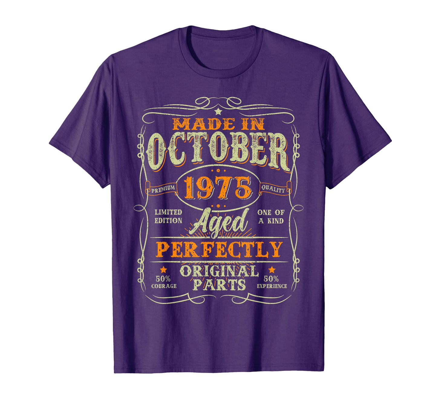 50 Years Old Vintage Made In October 1975 50th Birthday Men T-Shirt