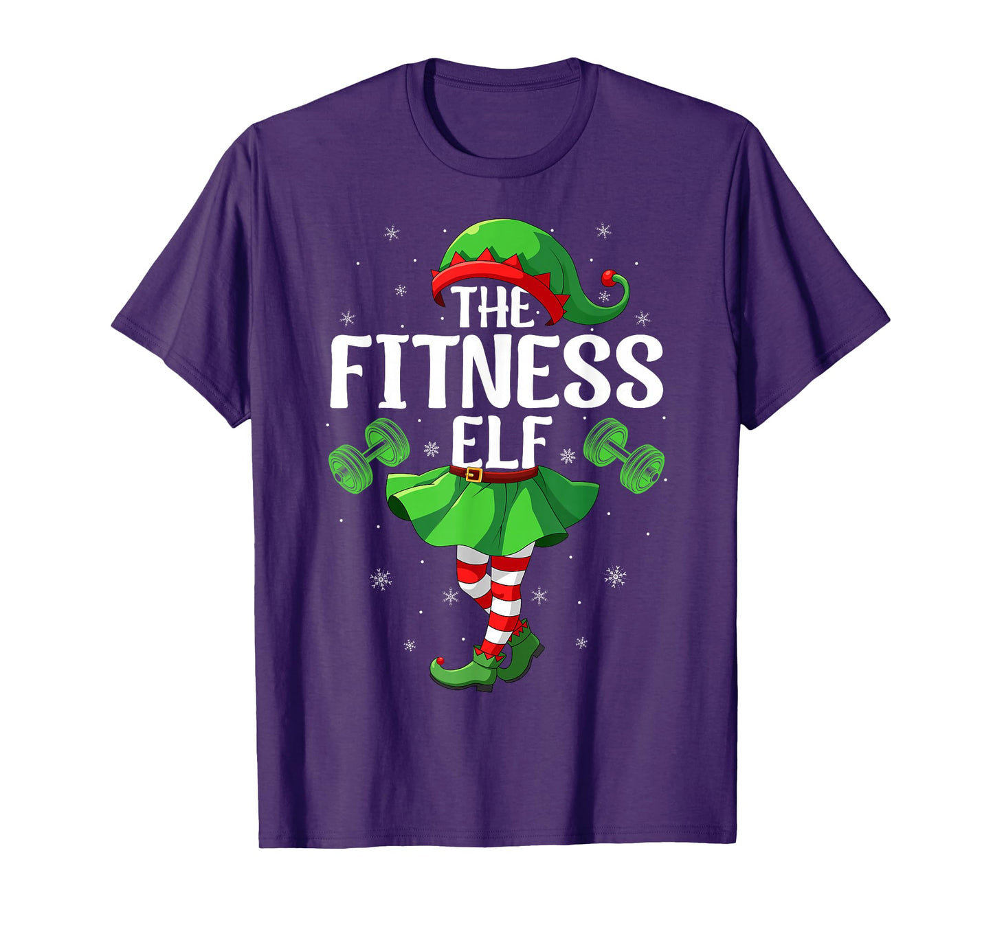 Fitness Elf Christmas Girls Women Elf Squad Xmas Family T-Shirt