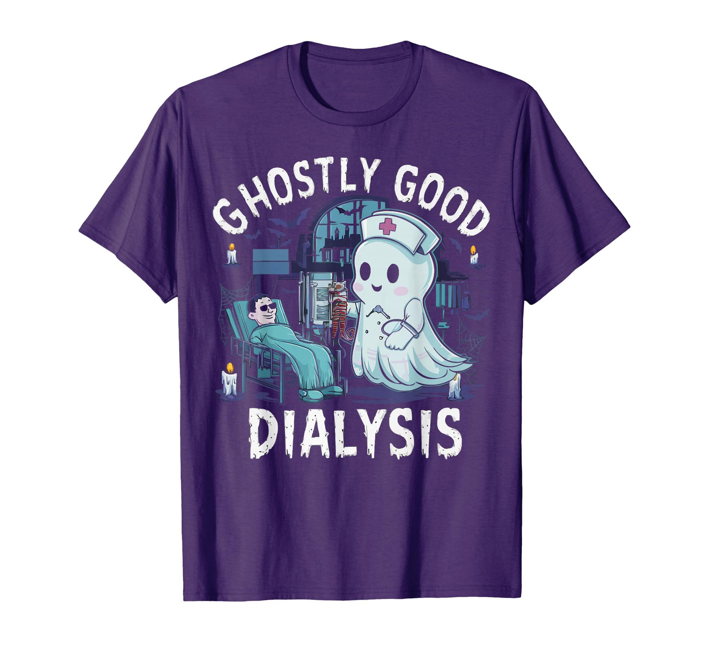 Dialysis Nurse Halloween Spooky Nursing Trick Or Treat T-Shirt