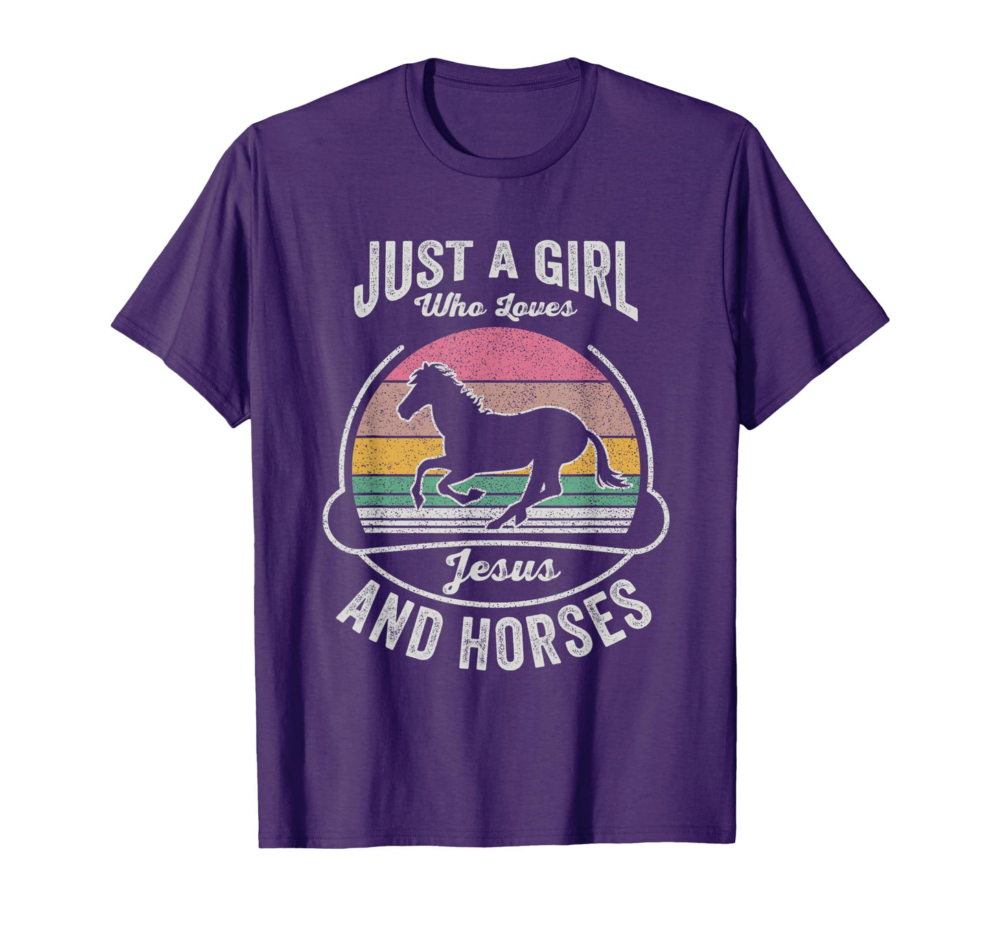 Jesus And Horse Retro Just A Girl Who Loves Jesus And Horses T-Shirt