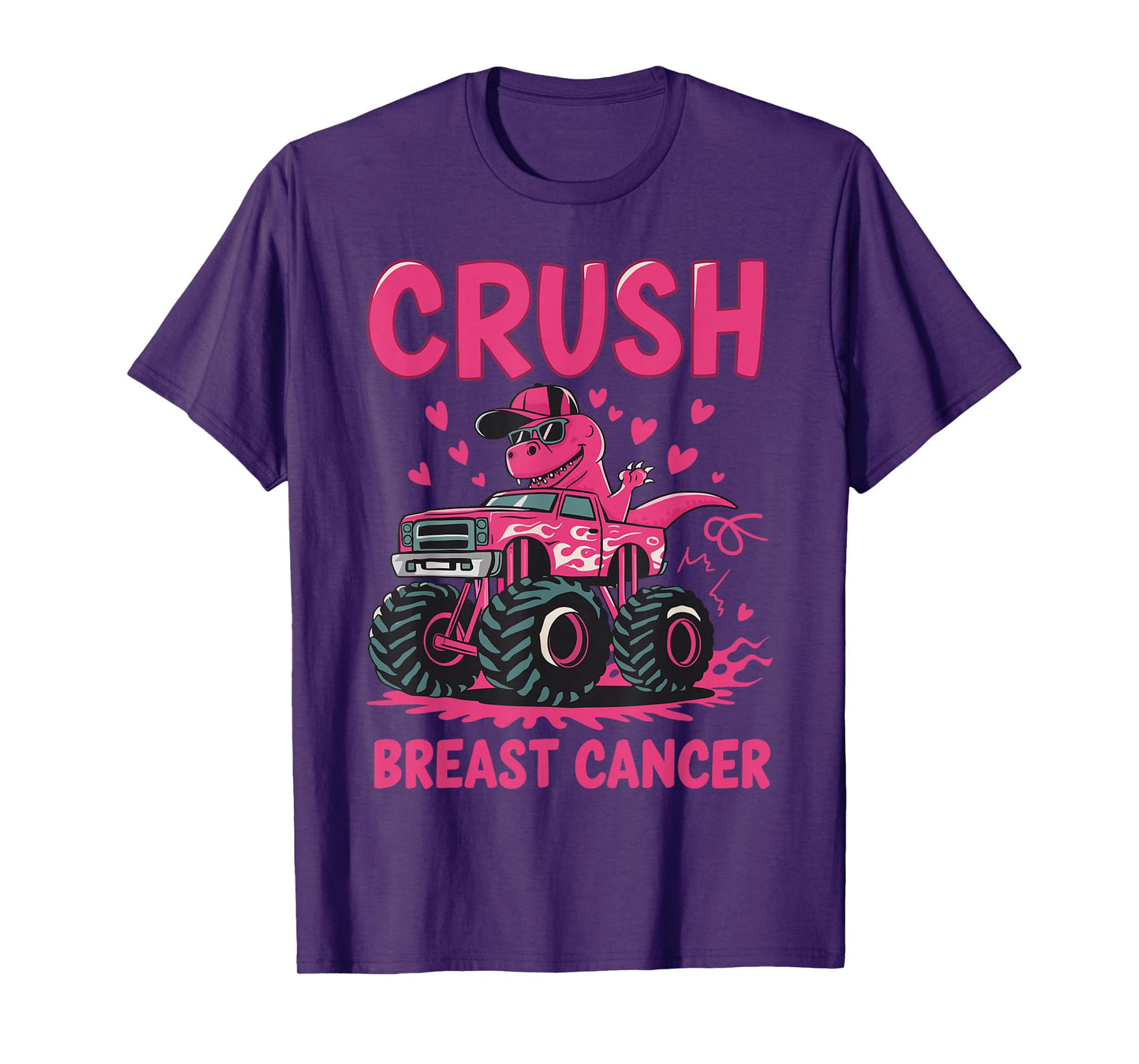 Crush Breast Cancer Awareness Monster Truck Pink Toddler Boy T-Shirt