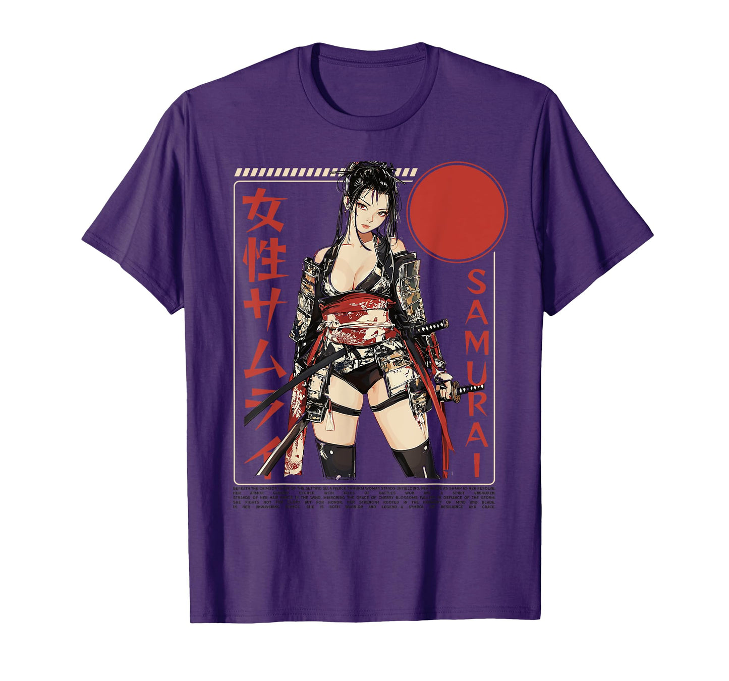 Samurai Warrior Waifu Girl Japanese Ukiyo-e Manga Samurai T-Shirt