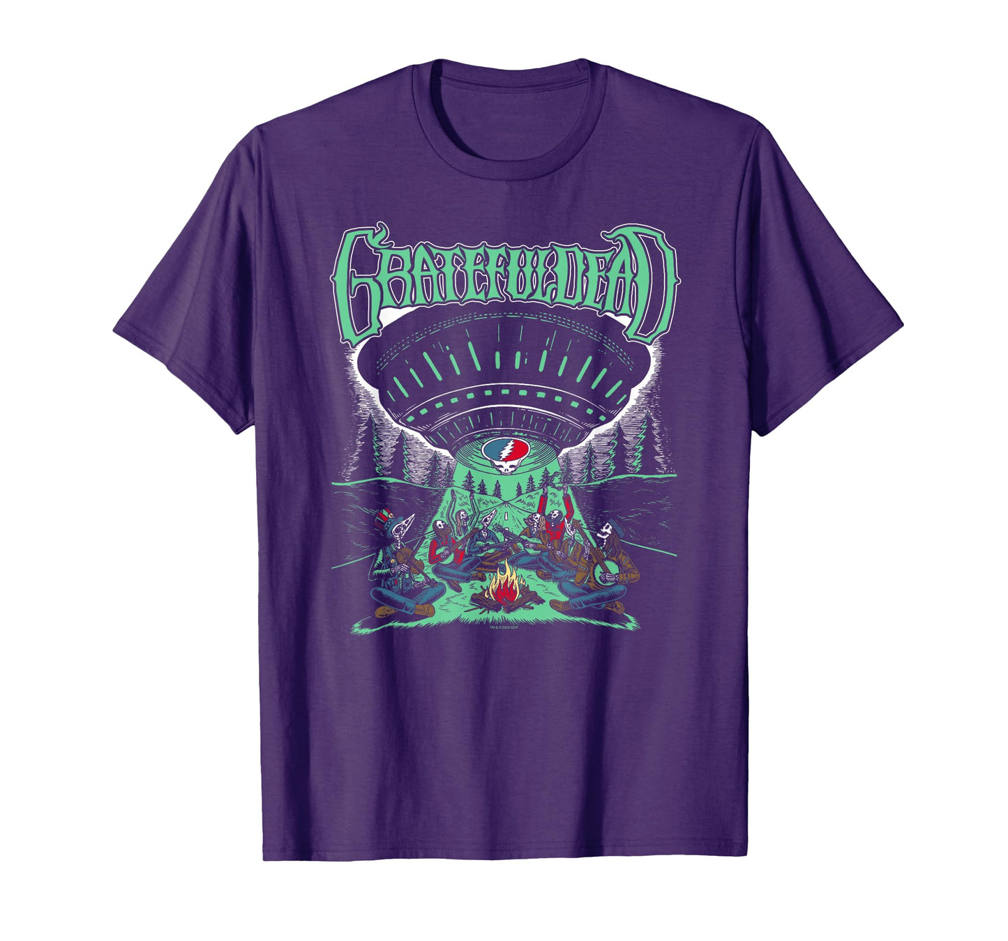 Grateful Dead Skeletons and Aliens Camping Band T-Shirt