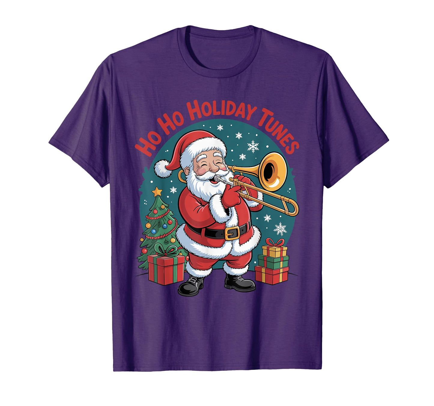 Funny Santa Playing Trombone Holiday Chrismas Xmas Pajama T-Shirt