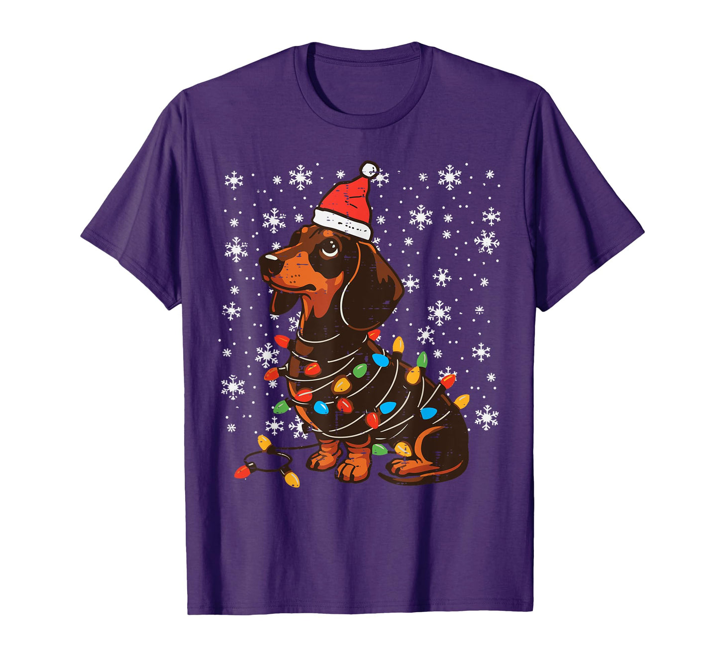 Christmas Dog Dachshund Santa Xmas Wiener Women Men Kids T-Shirt