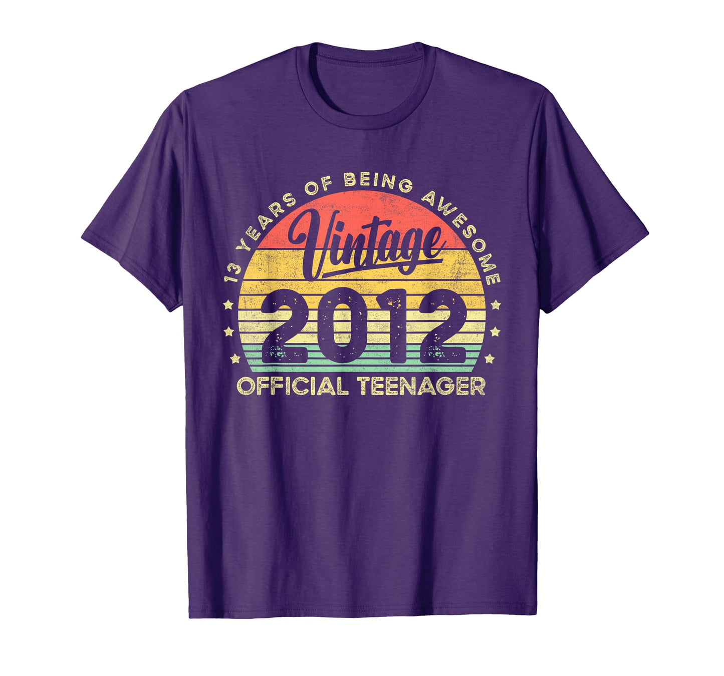 Vintage 2012 Official Teenager 13th Birthday Gifts 13 Yr Old T-Shirt