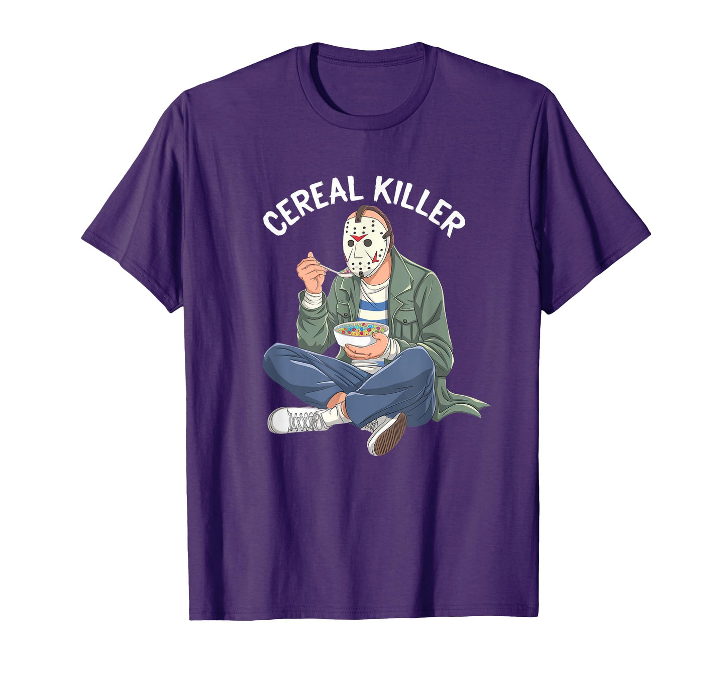 Cereal Killer Masked Character Eating Breakfast T-Shirt