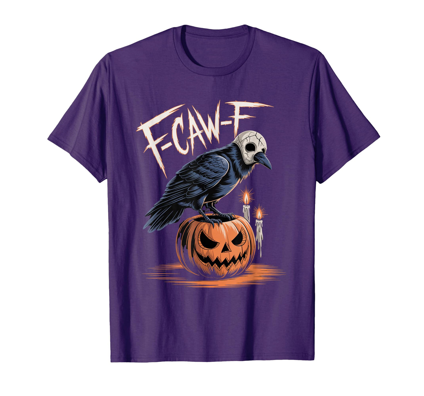 F-Caw-F Crow Funny Gothic Moon Black Bird Halloween T-Shirt